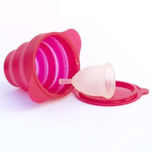 Pink Ruby Clean menstrual cup sterilizer