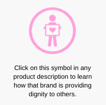 Click on this symbol in any product description to learn what that particular company is doing for other girls and women.